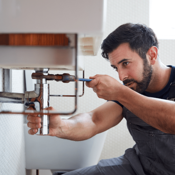 Burst pipe repair during emergency plumbing visit.