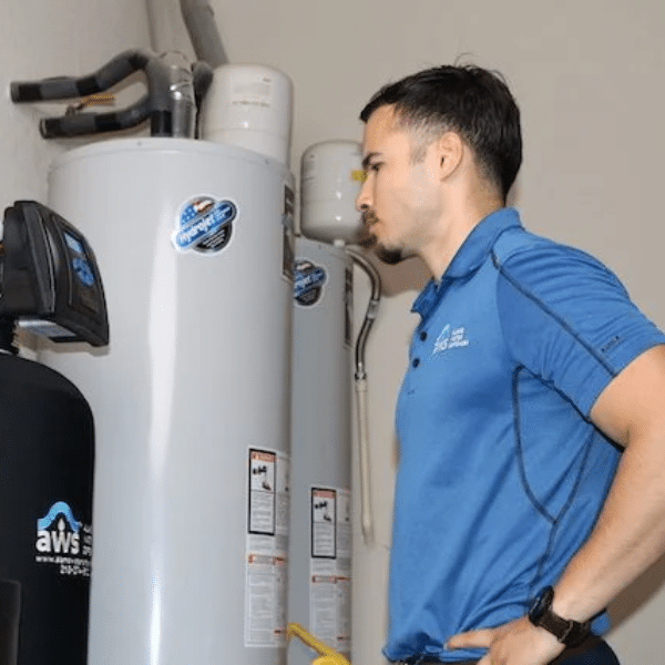 Old water softener compared to new upgraded model